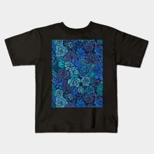 Succulent garden in blue Kids T-Shirt